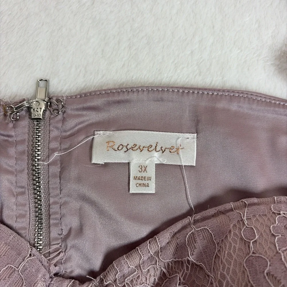 Rose Velvet Lace Corset‎ Women's NWT Size 3XL Mauve Purple Bustier Retro Vintage